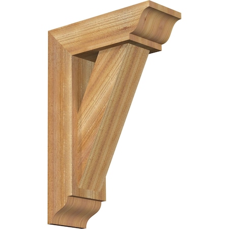 Traditional Traditional Rough Sawn Bracket w/ Offset Brace, Western Red Cedar, 6"W x 16"D x 24"H